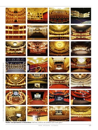 GETTY IMAGES (3); DPA (3); DAPD (5); BARBIRAD (3); IMAGO (2); LAIF (3); ACTION PRESS (2); INTERFOTO; AKG; F1ONLINE; ANZENBERGER; STOCKHAUSEN; ZAPF; WEISFLOG




D E R
S P I E G E L
1 1 / 2 0 1 2
                Theater- und Opernbühnen in Deutschland: Und was, wenn es sie wirklich nicht mehr gäbe?

137
 