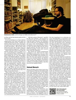 MICHAEL TRIPPEL / DER SPIEGEL
Netzbewohner Heller: „Ich bin knapp zur Hälfte elternfinanziert“

im Netz auf die Barrikaden gehen als für         „Ich habe mehrere Heimaten“, sagt Hel-         Für den Losgelösten ist es schwierig, ein
mein Land.“                                    ler. Die eine ist Berlin. „Ich mag die Un-       neues Heimatgefühl zu entwickeln, weil
   Er ist in Karlshorst im Osten Berlins       sortiertheit, alles ist voll mit Graffiti, ich   Heimat auch eine zeitliche Dimension hat.
aufgewachsen und nennt sich selbst ein         mag die große Toleranz, die Subkultur,           Das Wort braucht Dauer, und wer viel rei-
„stubenhockerisches Kind“. Fußball mit         und ich habe hier ein Sicherheitsgefühl,         sen oder oft umziehen muss, bekommt
anderen Jungs hat ihn nicht interessiert,      ich kann mich durchschlagen, würde               die Tage und Jahre nicht zusammen. Hei-
erst spielte er am PC, dann kam das Netz       heimfinden, wenn man mich hier aussetz-          mat wird mehr denn je zur Sehnsucht.
zu ihm nach Hause. „Mit elf oder zwölf         te. Sehr viel davon zählt auch für meine            Für viele Migranten ist es die Sehnsucht
Jahren hat mehr oder weniger meine In-         digitale Heimat. Ich habe auch dort ein          nach einer Welt, die nicht deutsch ist. Et-
ternetsozialisation begonnen“, sagt Heller.    Sicherheitsgefühl, finde mich zurecht,           was davon wollen sie sich in Deutschland
   Heute sieht sein Leben so aus, dass die     freue mich der Offenheit.“                       erhalten und verändern damit deutsche
Jalousie meistens unten ist, damit er ei-         Die scheint bei einigen Imageboards           Heimat. Das Land wird bunt, wird ein
nen „Lebensrhythmus unabhängig vom             erheblich zu sein. Dort wird vor allem           bisschen istanbulisch, ein bisschen kasa-
Sonnenrhythmus führen kann“. Heller            über Bilder kommuniziert, anonym, ohne           chisch. Es wird eine neue Heimat, weit
steht mittags auf, tut „die notwendigen        Zensur, da die Bilder rasch vernichtet wer-      jenseits der deutschen Norm.
Dinge in der Kohlenstoffwelt“, einkaufen,      den. Der eine setzt ein Foto von seinem             Ganz neu ist die Heimat im Internet.
waschen, legt sich am Nachmittag wieder        Penis rein, berichtet Heller, der Nächste        Sie ist weitgehend ortlos, der Chatroom
hin, holt sich einen Döner oder brät zwei      reagiert mit einer digitalen Verstümme-          ist kein Raum, den Caspar David Friedrich
Minutensteaks und hat dann zwischen 20         lung, und dann folgt vielleicht eine Serie       malen könnte. Und dann ist sie so neu
und 6 Uhr seine „kreative Phase“, wie er       mit Fotos von Verkehrsunfällen. Jede Hei-        doch wieder nicht. Heller sucht Vertraut-
sagt. Er programmiert, schreibt, chattet.      mat hat ihre dunklen Seiten.                     heit, sucht Sicherheit, kehrt gern zurück
Das alles vom Bett aus. Wovon er lebt?                                                          zu den Wurzeln seiner virtuellen Existenz.
„Ich bin knapp zur Hälfte elternfinan-                                                          So wird der Heimatbegriff einen großen
ziert“, sagt Heller, der sich stets Mühe
gibt, die Fragen ernsthaft und genau zu
                                               Heimat Mensch                                    Teil seiner geografischen Komponente ein-
                                                                                                büßen, nicht aber seine anthropologische.
beantworten. Der Rest komme über Vor-          Was ist die Bilanz dieser Reise durch deut-      Ohne Anbindung geht es nicht. Die Zu-
träge und ein Buch herein.                     sche Heimaten? Weil sich die Kohlenstoff-        kunft der Heimat ist der Mensch, dem
   Wenn Heller über das Netz spricht,          welt stark verändert hat, ist der kollek-        man vertraut, vielleicht nicht ein Leben
klingt das grundsätzlich nicht viel anders     tive Heimatbegriff überholt. Das Dorf            lang, aber für ein paar Jahre, ein Mensch,
als die Erzählungen aus Haidenkofen. Er        schrumpft, und damit schwindet allmäh-           mit dem man mailt, chattet, skypt, telefo-
sagt: „Ich hänge in verschiedenen Chats        lich der Gemeinschaftssinn, der dort teil-       niert, meist von unterwegs, manchmal
ab, wo ich soziale Umfelder habe, die re-      weise noch gepflegt wird, in Großfami-           von zu Hause aus. Und dem man hin und
lativ stabil sind. Es gibt eine gewisse Ver-   lien, in Vereinen oder an Stammtischen.          wieder begegnet, kohlenstoffmäßig.
traulichkeit und Verlässlichkeit.“ In den      Das ländliche Leben, das die Romantiker             Christian Heller hat das Internet in ei-
„Separees“ der Chatrooms würden die            und die Nazis so fasziniert hat, spielt ge-      ner dialektischen Wendung ein wenig von
„Regulars“, also die Stammgäste, „kleine       samtgesellschaftlich keine große Rolle           seinem Dasein als Stubenhocker befreit.
Familien bilden“, er wisse, „wie es funk-      mehr. Heute dominieren die Städte, sogar         Er hat in seinen Chatrooms Leute ken-
tioniert“, und könne sich da „einiger-         Dortmund wächst wieder, und Berlin ist           nengelernt, die er so nett findet, dass er
maßen locker bewegen“, denn man ver-           als Metropole mittlerweile so stark, dass        sie nun auch in der realen Welt trifft.
wende „eine Insidersprache, es werden          es auf das ganze Land abstrahlt.
bestimmte Kenntnisse erwartet“. Wenn              Zudem entziehen die Nicht-Orte den                          Video: Dirk Kurbjuweit
Heller nicht zu Hause ist, chattet er über     Kleinstädten das Leben, sie zerstören klas-                    über seine Heimat
sein Smartphone, er ist nie off, immer on.     sische Heimat, ohne Heimatgefühle we-                          Für Smartphone-Benutzer:
Diese Zusammengluckerei übertrifft die         cken zu können. Als Flughäfen sind sie                         Bildcode scannen, etwa mit
von Haidenkofen bei weitem.                    die Relaisstationen des flüchtigen Lebens.                     der App „Scanlife“.

                                                     D E R   S P I E G E L   1 5 / 2 0 1 2                                                 69
 