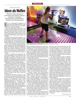 Wissenschaft

           I N N O VA T I O N E N



Ideen als Waffen
    Weltweit führen Konzerne
einen Krieg um Software-Patente.
      Eines der wichtigsten
 Schlachtfelder ist Deutschland –
  Verlierer sind oft die Kunden.


E
       s ist ein Kampf der Giganten, es
       geht um viele Milliarden Euro. Egal
       wie der Krieg endet, ein Verlierer
steht bereits fest: Deutschland.
   Darf der US-Konzern Microsoft sein
aktuelles Windows-Betriebssystem und
seine Spielkonsole X-Box weiterhin hier-
zulande verkaufen? Oder verletzt er Pa-
tente anderer Firmen? Darüber will das
Landgericht Mannheim diese Woche ent-
scheiden.
   Doch egal wie das Urteil ausfällt – vor-
                                                OLIVER BERG / DPA




sichtshalber verlegt Microsoft die Europa-
Vertriebszentrale vom nordrhein-westfä-
lischen Düren in die Niederlande; rund
hundert Mitarbeiter sind davon betroffen.
   Es ist nur eine kleine Auseinanderset-                           X-Box-Spielkonsole von Microsoft: Minenfeld unsichtbarer Risiken
zung in einem weltweit geführten Patent-
krieg. Auffällig nur: Wenn sich Hightech-                    Patent überhaupt wirksam ist. Denn diese             gibt Jahr für Jahr über 200 000 neue Pa-
Riesen wie Apple, Samsung, Motorola,                         Prüfung liegt beim Bundespatentgericht               tentanmeldungen am Europäischen Pa-
HTC, Microsoft, LG oder Sony juristisch                      in München – und sie kann Jahre dauern.              tentamt in München. Viele sind schwer
zoffen, tun sie das gern in Deutschland –                    In der schnelllebigen Hightech-Branche               verständlich geschrieben. Selbst große
was mit der hiesigen Rechtsprechung zu                       kann die Trägheit dieses zweigleisigen               Unternehmen schaffen es nicht, alle für
tun hat.                                                     „Trennungsprinzips“ kleinen Firmen leicht            sie relevanten Unterlagen durchzuarbei-
   Wenn ein Erfinder hierzulande eine                        das Genick brechen. Ihnen hilft auch nicht,          ten, um sicherzustellen, dass man gegen
Firma beschuldigt, seine Innovation ab-                      dass zwei von drei beanstandeten Paten-              kein Patent verstößt.“
gekupfert zu haben, wird oft per einst-                      ten erstinstanzlich abgeschwächt oder für               So tappen Erfinder durch ein Minen-
weiliger Verfügung der Verkauf der strit-                    nichtig erklärt werden.                              feld von unsichtbaren Risiken, die ihnen
tigen Ware untersagt. In anderen Ländern                        Gegenstand der juristischen Auseinan-             um die Ohren fliegen können. Großkon-
dagegen verordnen Gerichte eher eine Li-                     dersetzungen sind oft ohnehin keine ge-              zerne können Gerichtskosten oder Um-
zenzgebühr als einen Verkaufsstopp.                          nialen Geistesblitze. Microsoft etwa steht           züge ins Ausland leicht verkraften. Etli-
   Durch diese juristische Härte ist Deutsch-                jetzt vor Gericht, weil der Konzern zwei             che Mittelständler dagegen fühlen sich
land für Großkonzerne zum wichtigen                          alltägliche Standards verwendet, um die              dem rigorosen System hilflos ausgeliefert.
Schlachtfeld eines weltweit ausgetrage-                      fast niemand herumkommt: den Daten-                     Das Internet-Druckunternehmen Uni-
nen Krieges geworden. „Bei uns werden                        funk WLAN und den Videocodec H.264.                  tedprint aus Radebeul zum Beispiel wur-
etwa tausend Patentverletzungen pro                          Die Klägerfirma Motorola Mobility war                de durch eine Firma auf den Bermudas
Jahr verhandelt“, sagt Klaus Haft, ein Pa-                   an der Entwicklung beider Techniken be-              verklagt. Das „Weltpatentgericht“ in Düs-
tentanwalt aus Düsseldorf. „Das macht                        teiligt – wie viele andere Firmen auch.              seldorf verurteilte die sächsischen Unter-
rund 60 Prozent aller Fälle innerhalb                          „Firmen treiben ihre Patentzahlen                  nehmer zu Schadensersatz und Unterlas-
Europas aus.“                                                hoch, indem sie banale Erfindungen an-               sung. Über fünf Jahre später wurde das
   Besonders Düsseldorf profiliert sich                      melden oder einzelne Anmeldungen in                  Bermuda-Patent endgültig für nichtig er-
dabei mit etwa 600 neuen Fällen pro Jahr                     viele einzelne Patente zerstückeln“,                 klärt. In der Internetbranche ist das eine
als Hauptstadt der Patentverletzungs-                        warnt Joachim Henkel, Wirtschaftspro-                halbe Ewigkeit.
klagen. In Fachkreisen gelte seine                           fessor an der TU München. „Viele Firmen                „Der Fall zeigt, dass selbst schwache
Landeshauptstadt bereits als Sitz eines                      legen sich Patentportfolios an, um sie wie           Patente scharfe Waffen sein können“,
„Weltpatentgerichts“, frohlockte der                         Waffen zu verwenden. Das artet teilweise             sagt Johannes Sommer vom Bundesver-
nordrhein-westfälische Justizminister                        in einen richtigen Rüstungswettlauf aus.“            band Informations- und Kommunika-
Thomas Kutschaty (SPD) Ende März –                              Unter den Kollateralschäden haben                 tionstechnologie und fordert Reformen.
und kündigte sogleich die Einrichtung ei-                    auch die Nutzer zu leiden: Samsung muss              Doch das Bundesjustizministerium hält
ner dritten Kammer und die Aufstockung                       die Anzeige von Bildern künstlich ver-               das System für „effizient und kompetent“
von acht auf elf Richterstellen an.                          schlechtern, Apple darf aufgrund eines               und sieht keinen Änderungsbedarf.
   Doch der deutsche Sonderweg könnte                        Urteils auf deutschen iPhones keine eige-               Der deutsche Sonderweg dürfte also
Erfinder verunsichern, warnen Kritiker:                      nen Push-Dienste anbieten.                           erst enden, wenn ein einheitliches EU-
Oft verhängen die zuständigen Land-                             Henkel warnt, dass das deutsche Pa-               Patentsystem kommt. Und das kann Jah-
gerichte zwar einen sofortigen Verkaufs-                     tentrecht in der derzeitigen Form zum In-            re dauern.
stopp, sie klären jedoch nicht, ob das                       novationshemmnis werden könnte: „Es                                           HILMAR SCHMUNDT

                                                                          D E R   S P I E G E L   1 6 / 2 0 1 2                                         111
 