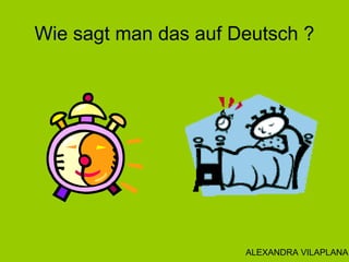 Wie sagt man das auf Deutsch ?
ALEXANDRA VILAPLANA
 