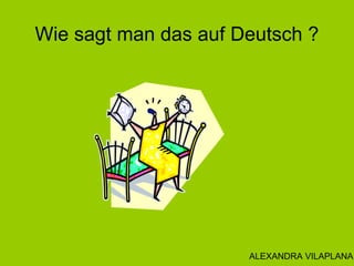 Wie sagt man das auf Deutsch ?
ALEXANDRA VILAPLANA
 