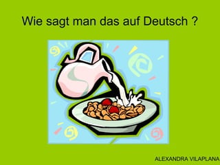 Wie sagt man das auf Deutsch ?
ALEXANDRA VILAPLANA
 
