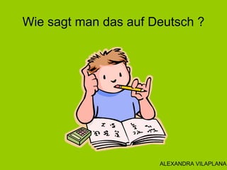 Wie sagt man das auf Deutsch ?
ALEXANDRA VILAPLANA
 