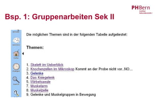 Bsp. 1: Gruppenarbeiten Sek II
 