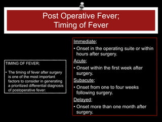 post operative fever infectious and non- | PDF