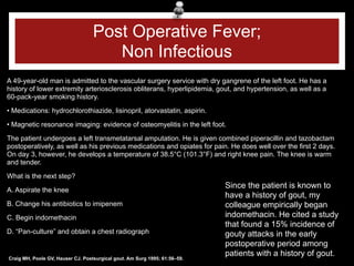 Post Operative Fever History post operative fever infectious and non- | PDF