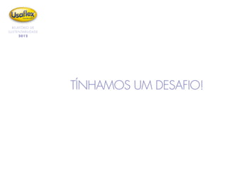 RELATÓRIO DE
SUSTENTABILIDADE
2012
TÍNHAMOS UM DESAFIO!
 