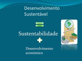 Desenvolvimento
Sustentável

Sustentabilidade
Desenvolvimento
económico

 