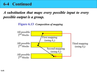 6.45
6-4 Continued
A substitution that maps every possible input to every
possible output is a group.
Figure 6.13 Composition of mapping
 