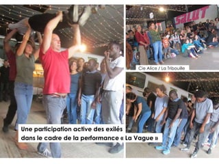 Une participation active des exilés
dans le cadre de la performance « La Vague »
Cie Alice / La Tribouille
 