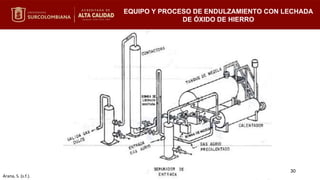 EQUIPO Y PROCESO DE ENDULZAMIENTO CON LECHADA
DE ÓXIDO DE HIERRO
Arana, S. (s.f.).
30
 