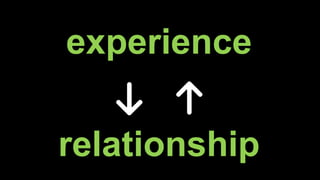 experience
relationship
 