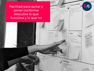 Facilitad para quitar y
poner conforme
descubra lo que
funciona y lo que no
 