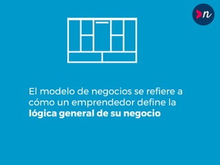 El modelo de negocios se refiere a
cómo un emprendedor define la
lógica general de su negocio
 