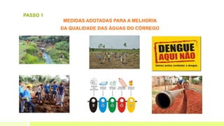 MEDIDAS ADOTADAS PARA A MELHORIA
DA QUALIDADE DAS ÁGUAS DO CÓRREGO
PASSO 1
 