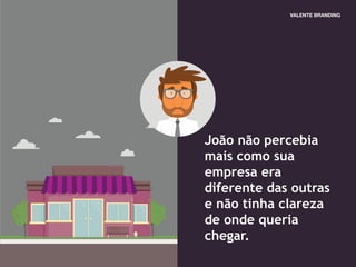 João não percebia
mais como sua
empresa era
diferente das outras
e não tinha clareza
de onde queria
chegar.
 