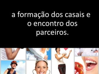 a formação dos casais e 
o encontro dos 
parceiros. 
 