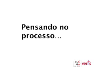 Pensando no
processo…
 