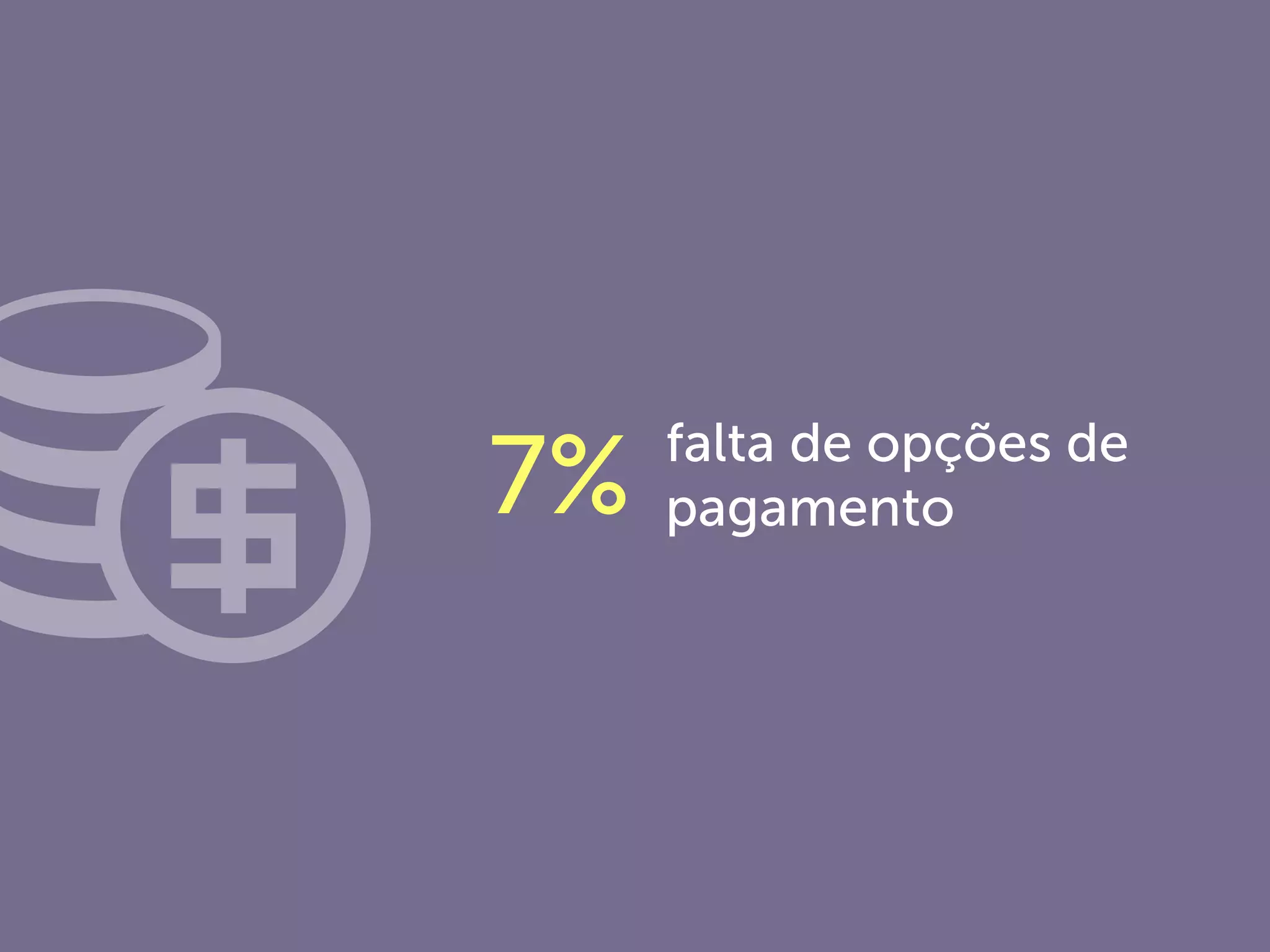 falta de opções
de pagamento
 