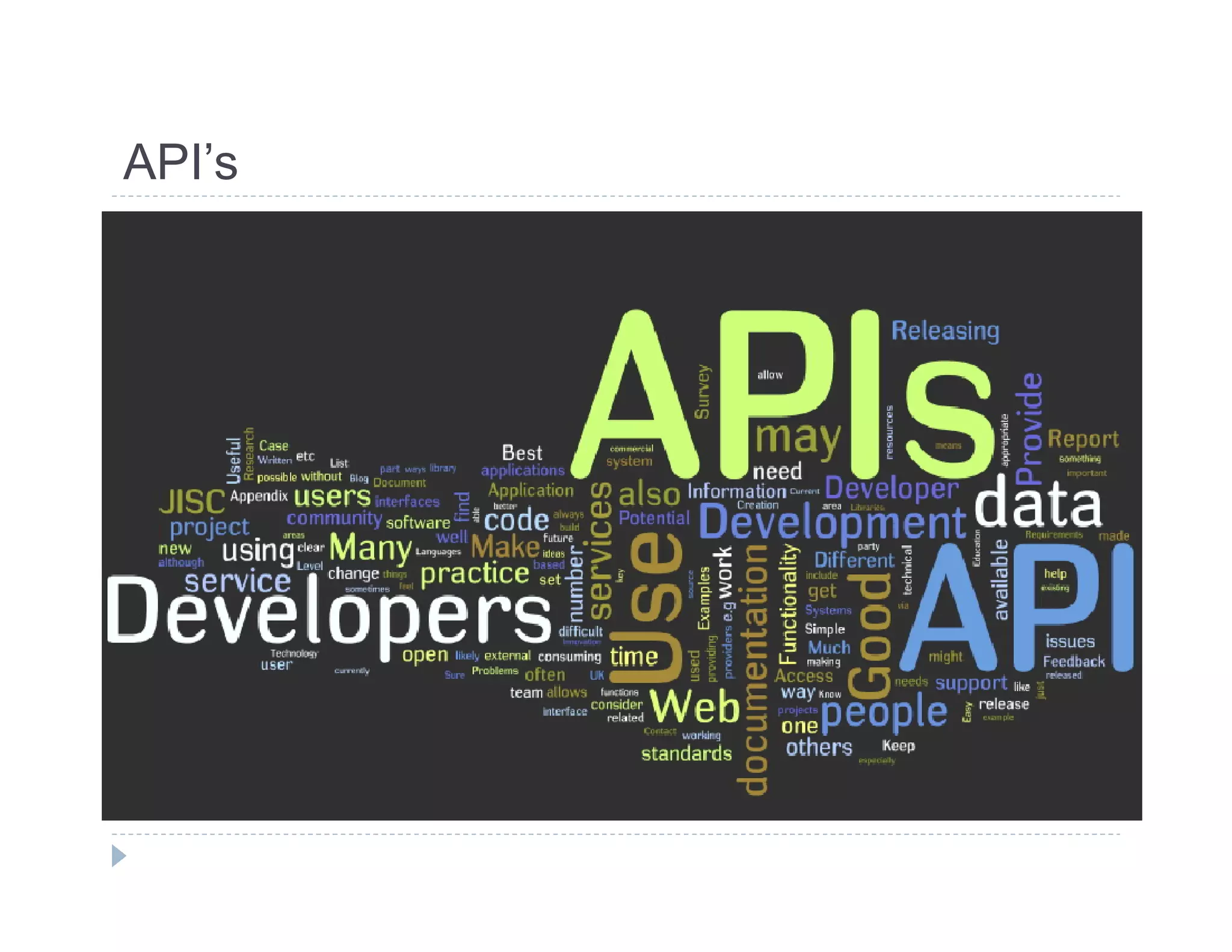 API’s 
API’s 
 