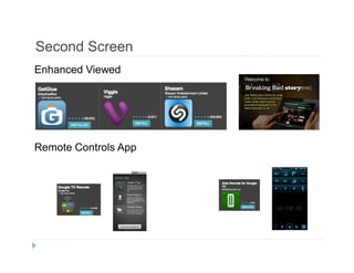Second Screen 
Enhanced Viewed 
Remote Controls App 
 