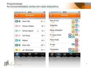 Produtividade
As funcionalidades certas em cada dispositivo




                                                22
        17/12/2012
 