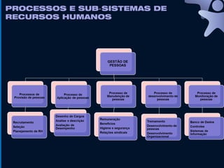 PROCESSOS E SUB SISTEMAS DE‐
RECURSOS HUMANOS
 