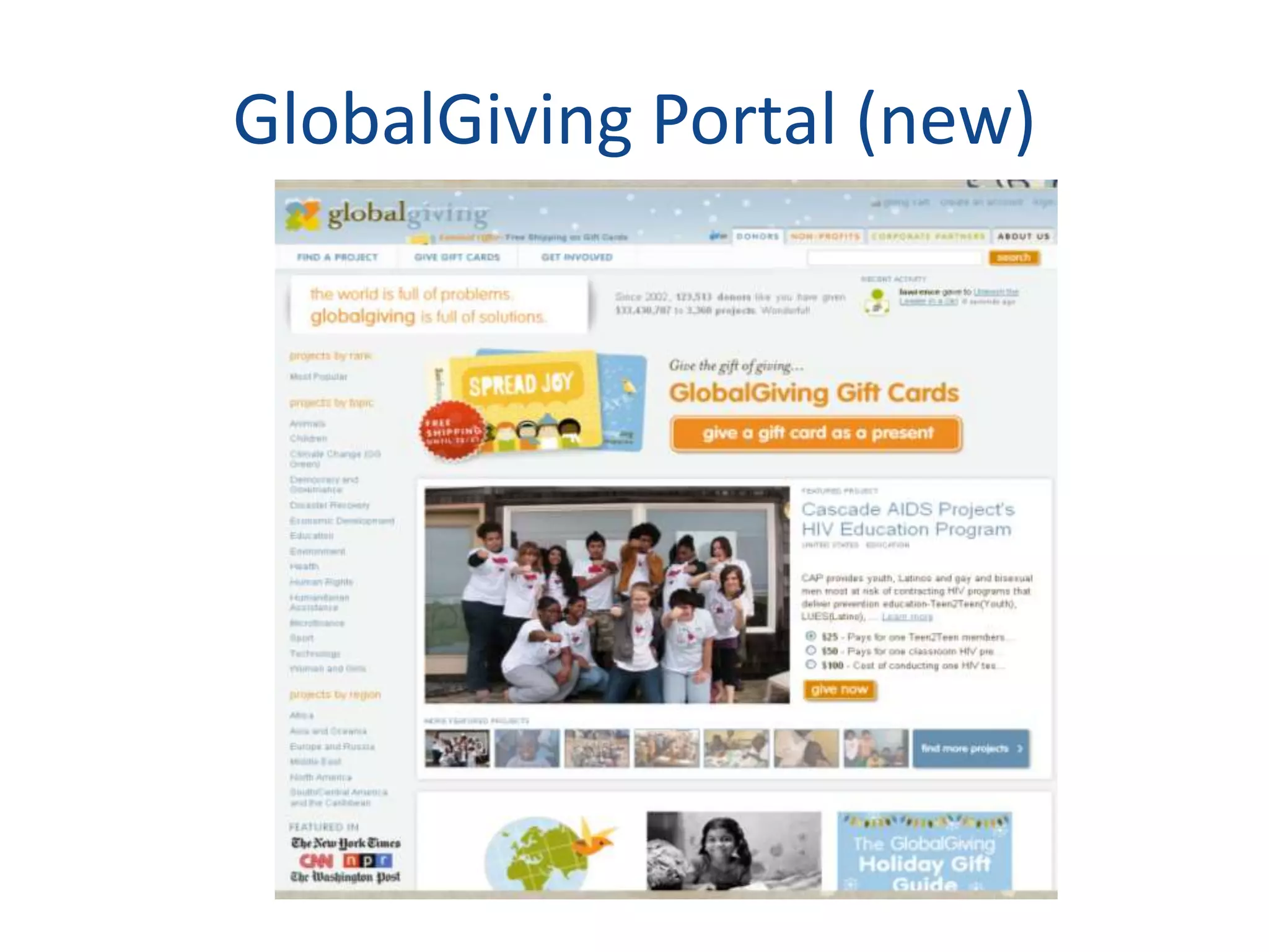 GlobalGiving Portal (new)
 
