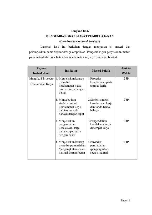 Desain pembelajaran dick and carey pada mata diklat k3