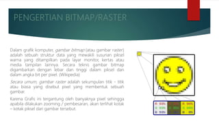 Secara teknis bitmap disebut juga dengan