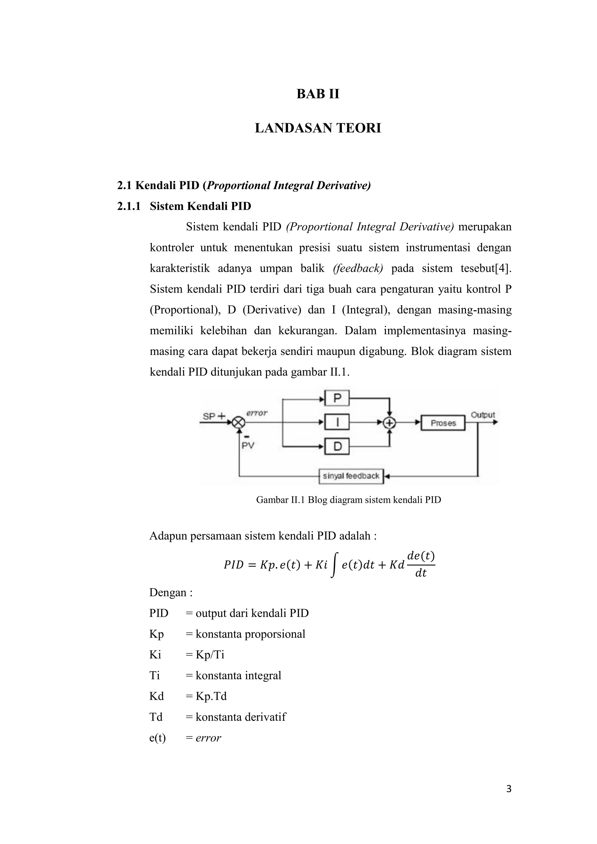 DESAIN KENDALI PID DENGAN METODA ZIEGLER-NICHOLS DAN COHEN-COON ...