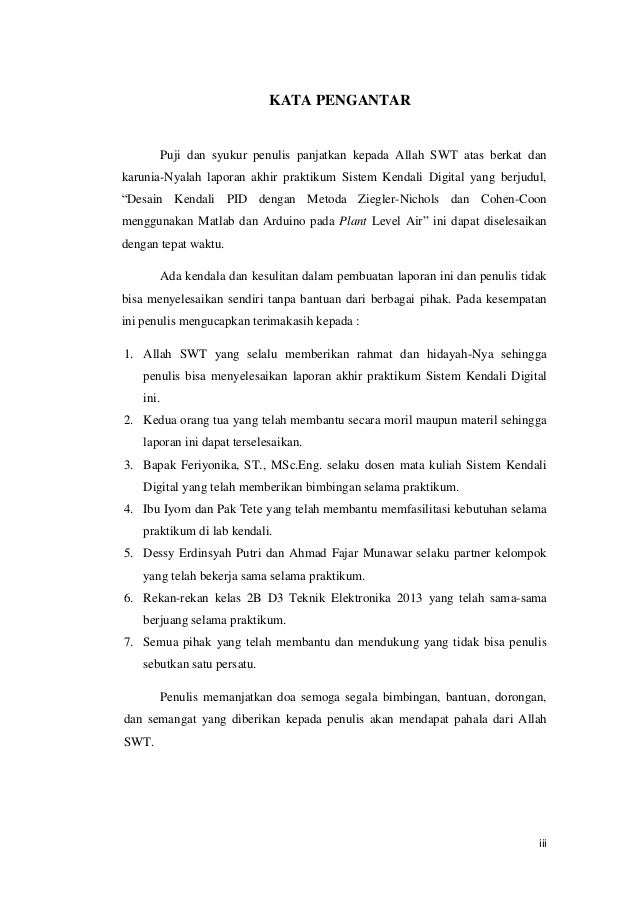 DESAIN KENDALI PID DENGAN METODA ZIEGLER-NICHOLS DAN COHEN ...