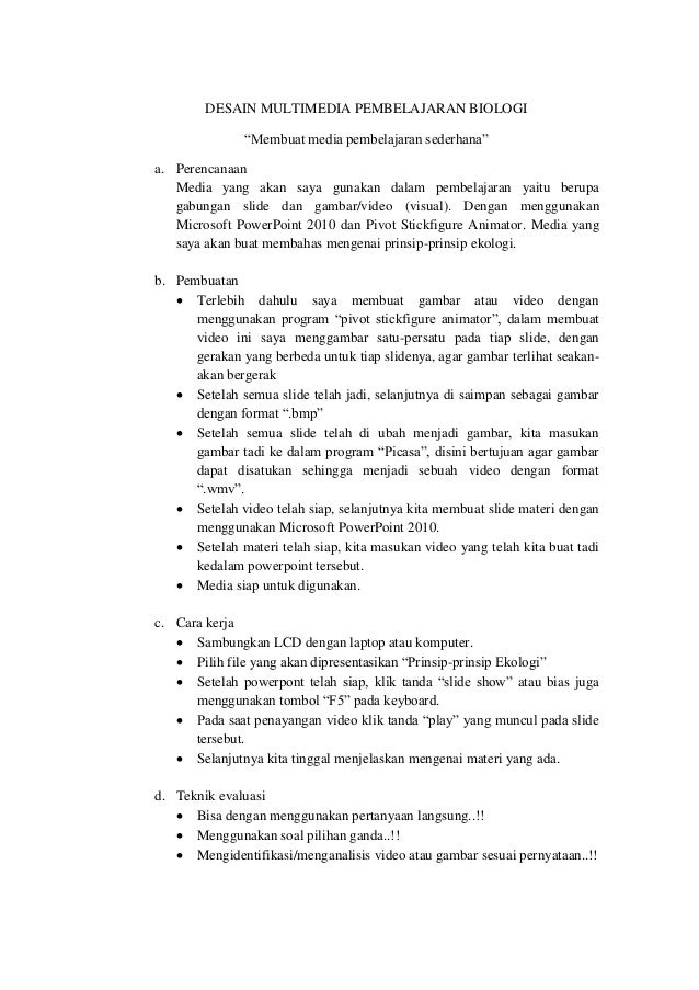 Desain Multimedia Pembelajaran Biologi
