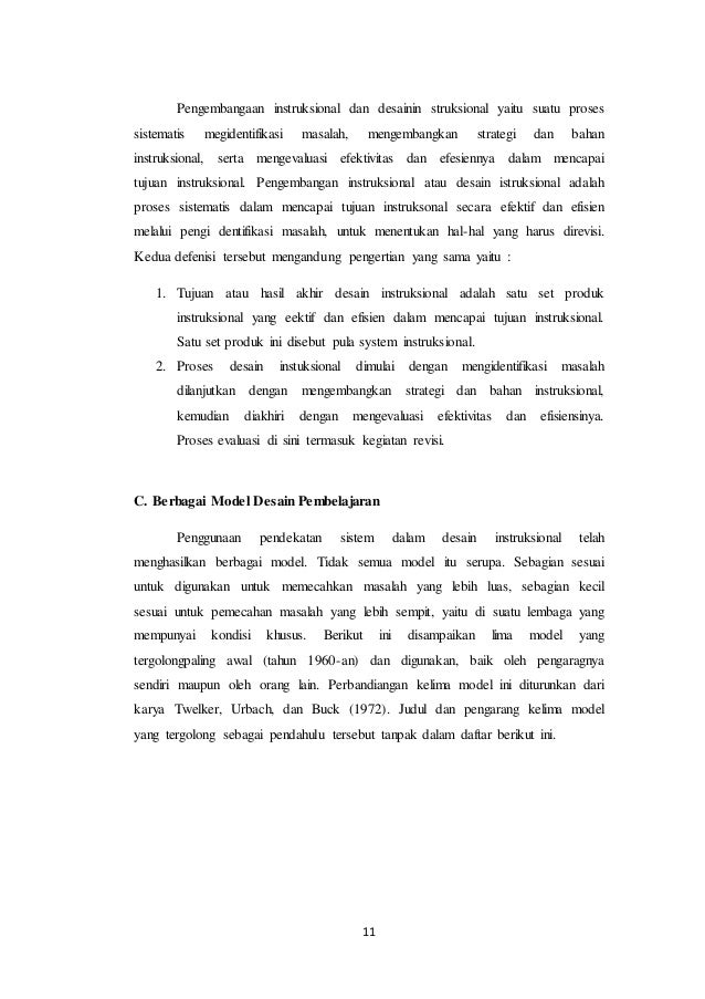 Desain pembelajaran Sebagai Suatu Sistem