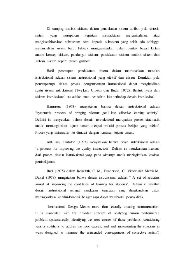 Desain pembelajaran Sebagai Suatu Sistem