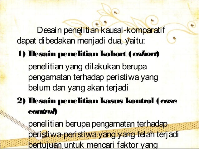 Desain penililitian kuantitatif non eksperimen