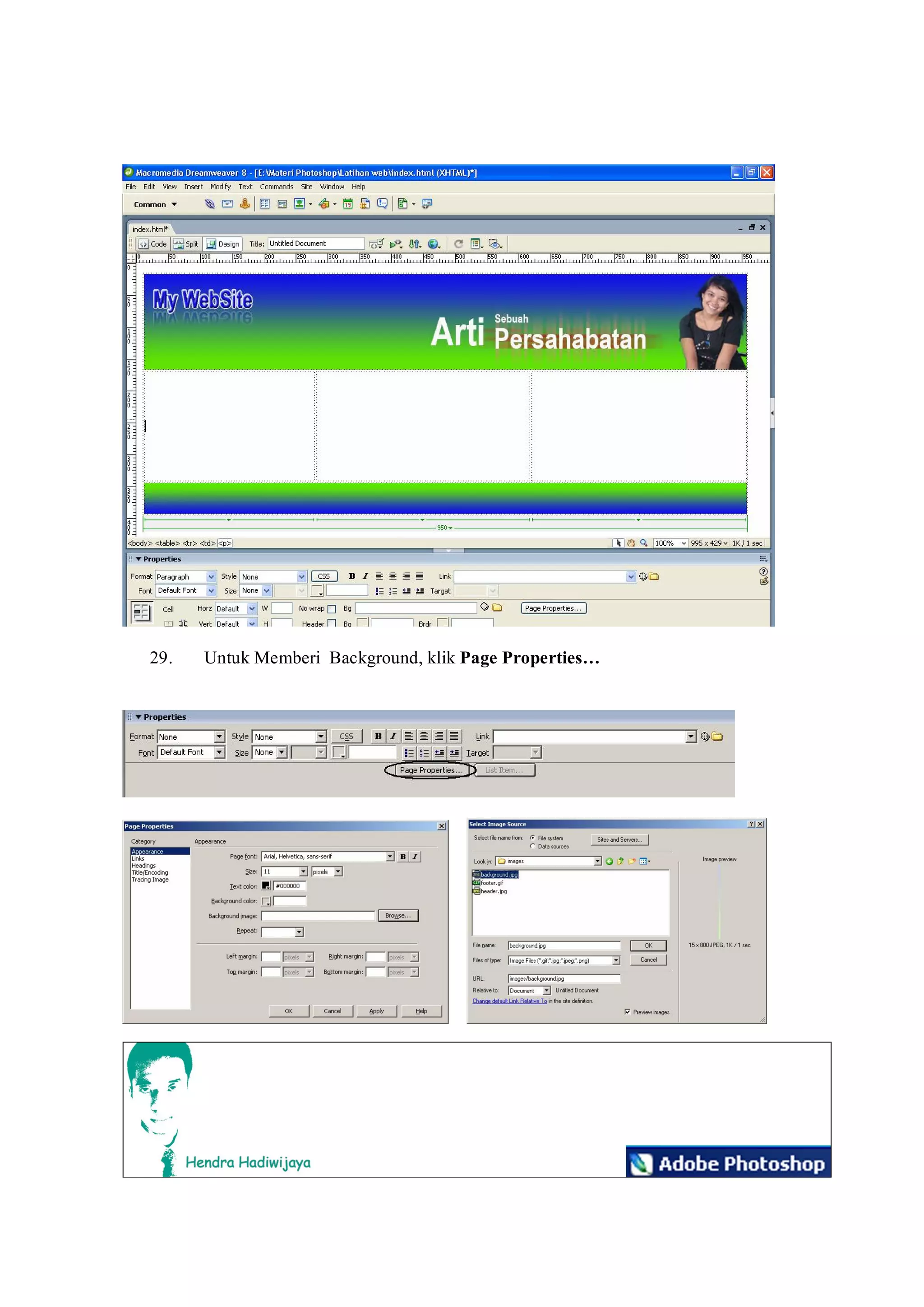 Desain template web dari photoshop PDF