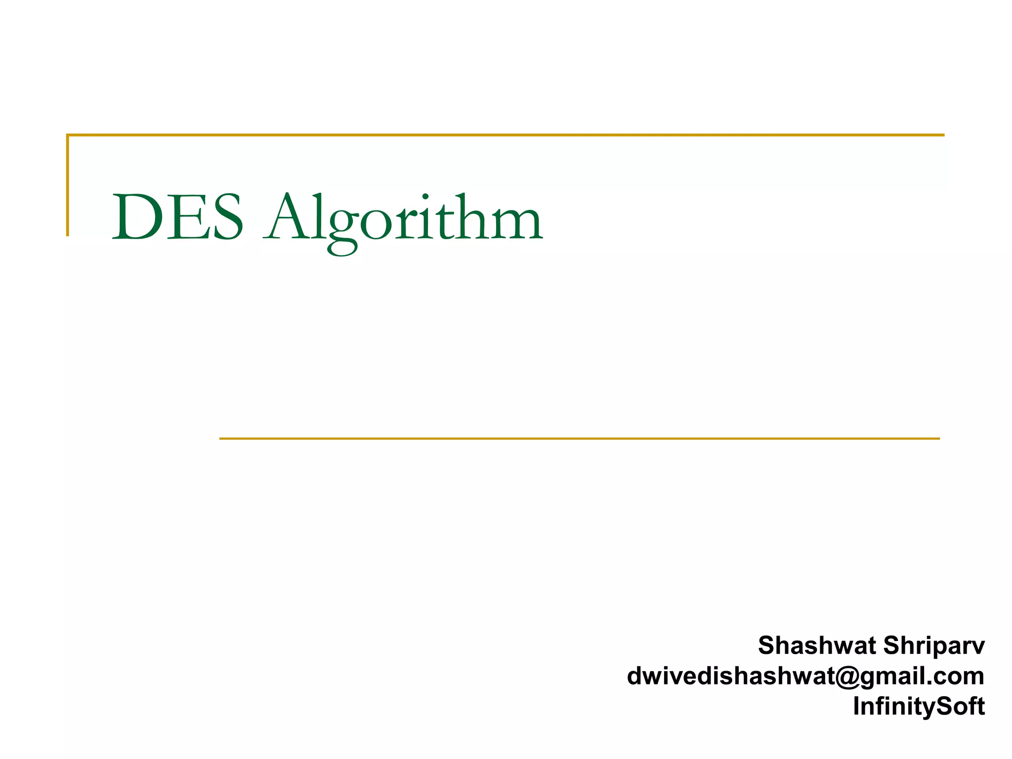 Des algorithm | PPT