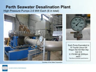 Perth Seawater Desalination Plant Each Pump Equivalent to 15  Toyota Lexus GX Wagon 8st 4dr Man 6sp 4x4 4.0i 0.179 MW @ 52...