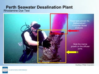 Perth Seawater Desalination Plant These tests proved the Mathematical / Computer Model analyses.  Note the marine growth o...