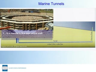 Marine Tunnels  <ul><li>10 m diameter & 70 m deep vertical shaft </li></ul>