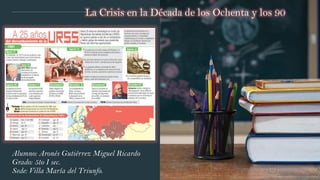 La Crisis en la Década de los Ochenta y los 90
Alumno: Aronés Gutiérrez Miguel Ricardo
Grado: 5to I sec.
Sede: Villa María del Triunfo.
 