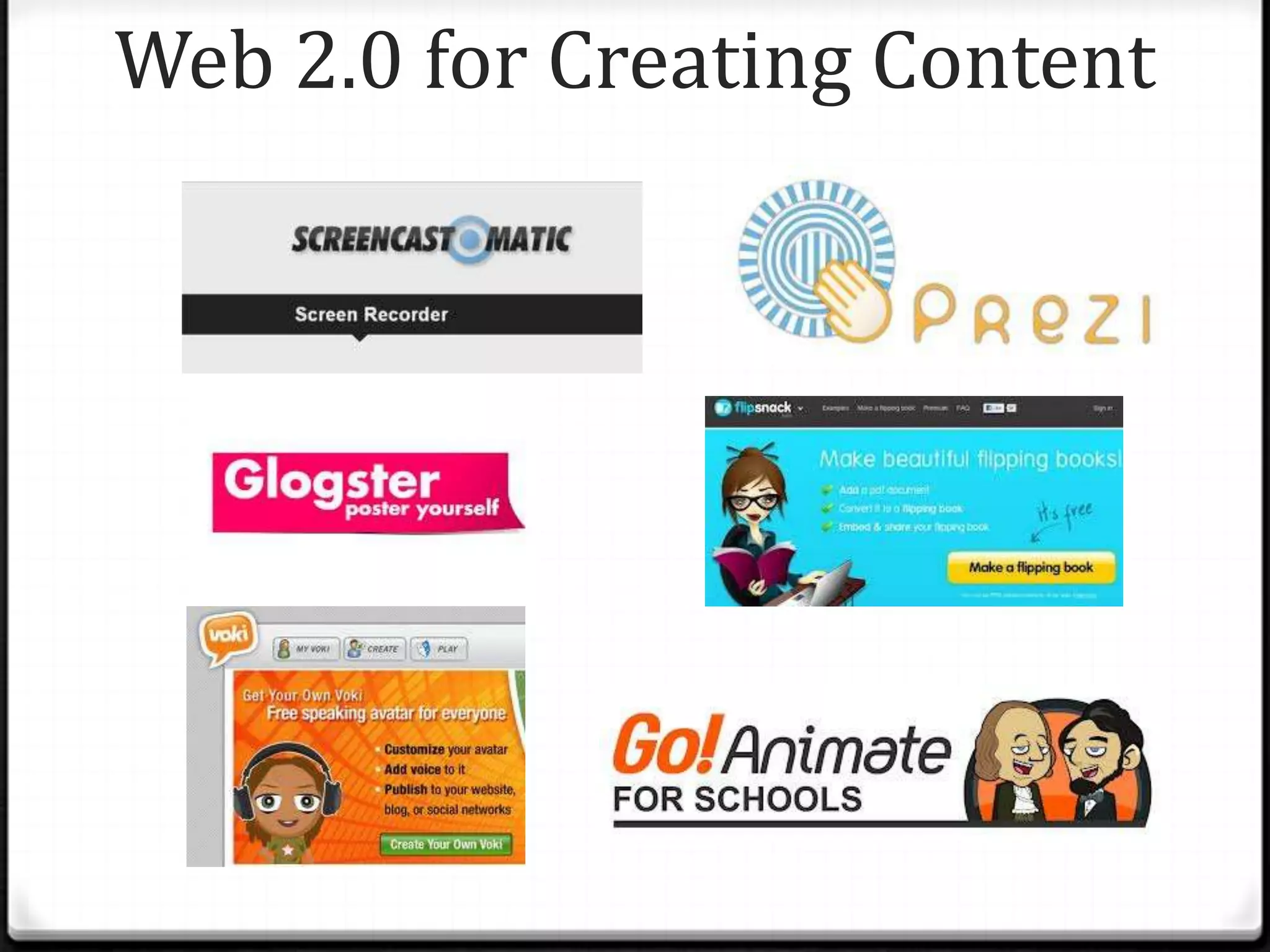 Web 2.0 for Creating Content