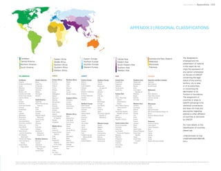Uprooted >> Appendices 123
The designations
employed and the
presentation of material
in this report do not
imply the expression of
any opinion whatsoever
on the part of UNICEF
concerning the legal
status of any country,
territory, city or area
or of its authorities,
or concerning the
delimitation of its
frontiers or boundaries.
The assignment of
countries or areas to
specific groupings is for
statistical convenience
and does not imply any
assumption regarding
political or other affiliation
of countries or territories
by UNICEF.
For more details on the
classification of countries
please see
<http://unstats.un.org/
unsd/methods/m49/m49.
htm>
Note on maps: All maps included in this publication are stylized and not to scale. They do not reflect a position by UNICEF on the legal status of any country or area or the delimitation of any frontiers. The dotted line represents approximately the Line of Control agreed upon by India and Pakistan. The final status of
Jammu and Kashmir has not yet been agreed upon by the parties. The final boundary between the Sudan and South Sudan has not yet been determined. The final status of the Abyei area has not yet been determined.
THE AMERICAS
Caribbean
Anguilla
Antigua and Barbuda
Aruba
Bahamas
Barbados
Bonaire, Sint
Eustatius and Saba
British Virgin Islands
Cayman Islands
Cuba
Curaçao
Dominica
Dominican Republic
Grenada
Guadeloupe
Haiti
Jamaica
Martinique
Montserrat
Puerto Rico
Saint-Barthélemy
Saint Kitts and Nevis
Saint Lucia
Saint Martin
  (French part)
Saint Vincent
  and the Grenadines
Sint Maarten
  (Dutch part)
Trinidad and Tobago
Turks and Caicos
 Islands
United States
  Virgin Islands
Central America
Belize
Costa Rica
El Salvador
Guatemala
Honduras
Mexico
Nicaragua
Panama
South America
Argentina
Bolivia (Plurinational
  State of)
Brazil
Chile
Colombia
Ecuador
Falkland Islands
 (Malvinas)
French Guiana
Guyana
Paraguay
Peru
Suriname
Uruguay
Venezuela
 (Bolivarian
  Republic of)
Northern America
Bermuda
Canada
Greenland
Saint Pierre and
 Miquelon
United States
ASIA
Central Asia
Kazakhstan
Kyrgyzstan
Tajikistan
Turkmenistan
Uzbekistan
Eastern Asia
China
China, Hong Kong  
  Special  
 Administrative
 Region
China, Macao Special
  Administrative
 Region
Democratic People’s
  Republic of Korea
Japan
Mongolia
Republic of Korea
South-Eastern Asia
Brunei Darussalam
Cambodia
Indonesia
Lao People’s
  Democratic Republic
Malaysia
Myanmar
Philippines
Singapore
Thailand
Timor-Leste
Viet Nam
Southern Asia
Afghanistan
Bangladesh
Bhutan
India
Iran (Islamic
  Republic of)
Maldives
Nepal
Pakistan
Sri Lanka
	
Western Asia
Armenia
Azerbaijan
Bahrain
Cyprus
Georgia
Iraq
Israel
Jordan
Kuwait
Lebanon
Oman
Qatar
Saudi Arabia
State of Palestine
Syrian Arab
 Republic
Turkey
United Arab
 Emirates
Yemen
EUROPE
Eastern Europe
Belarus
Bulgaria
Czech Republic
Hungary
Poland
Republic of Moldova
Romania
Russian Federation
Slovakia
Ukraine
Northern Europe
Åland Islands
Channel Islands
Denmark
Estonia
Faeroe Islands
Finland
Guernsey
Iceland
Ireland
Isle of Man
Jersey
Latvia
Lithuania
Norway
Sark
Svalbard and Jan  
  Mayen Islands
Sweden
United Kingdom
Southern Europe
Albania
Andorra
Bosnia and
 Herzegovina
Croatia
Gibraltar
Greece
Holy See
Italy
Malta
Montenegro
Portugal
San Marino
Serbia
Slovenia
Spain
The former Yugoslav
  Republic of
 Macedonia
Western Europe
Austria
Belgium
France
Germany
Liechtenstein
Luxembourg
Monaco
Netherlands
Switzerland
AFRICA
Eastern Africa
Burundi
Comoros
Djibouti
Eritrea
Ethiopia
Kenya
Madagascar
Malawi
Mauritius
Mayotte
Mozambique
Réunion
Rwanda
Seychelles
Somalia
South Sudan
Uganda
United Republic
  of Tanzania
Zambia
Zimbabwe
	
Middle Africa
Angola
Cameroon
Central African
 Republic
Chad
Congo
Democratic
 Republic
  of the Congo
Equatorial
 Guinea
Gabon
Sao Tome
  and Principe
Northern Africa
Algeria
Egypt
Libya
Morocco
Sudan
Tunisia
Western Sahara
Southern Africa
Botswana
Lesotho
Namibia
South Africa
Swaziland
	
Western Africa
Benin
Burkina Faso
Cabo Verde
Cote d'Ivoire
Gambia
Ghana
Guinea
Guinea-Bissau
Liberia
Mali
Mauritania
Niger
Nigeria
Saint Helena
Senegal
Sierra Leone
Togo
OCEANIA
Australia and New Zealand
Australia
New Zealand
Norfolk Island
Melanesia
Fiji
New Caledonia
Papua New Guinea
Solomon Islands
Vanuatu	
Micronesia
Guam
Kiribati
Marshall Islands
Micronesia (Federated States of)
Nauru
Northern Mariana Islands
Palau
Polynesia
American Samoa
Cook Islands
French Polynesia
Niue
Pitcairn
Samoa
Tokelau
Tonga
Tuvalu
Wallis and Futuna Islands
Caribbean
Central America
Northern America
South America
Eastern Africa
Middle Africa
Northern Africa
Southern Africa
Western Africa
Central Asia
Eastern Asia
Southern Asia
Western Asia
Australia and New Zealand
Melanesia
Micronesia
Polynesia
Eastern Europe
Northern Europe
Southern Europe
Western Europe
APPENDIX 3 | REGIONAL CLASSIFICATIONS
 