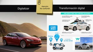 Digitalizar Transformación digital
Atención
No confundir
 