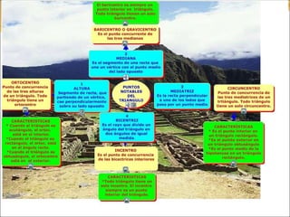 QUÉ LINEAS NOTABLES CONOCE EN EL TRIÁNGULO? 
