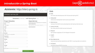 Asistente: http://start.spring.io
Introducción a Spring Boot
 