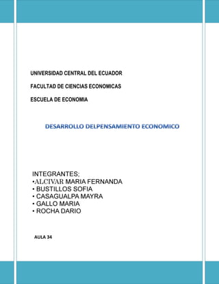 UNIVERSIDAD CENTRAL DEL ECUADOR

FACULTAD DE CIENCIAS ECONOMICAS

ESCUELA DE ECONOMIA




 AULA 34
 