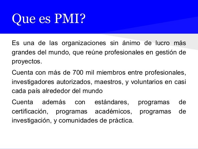 Resultado de imagen para que es pmi