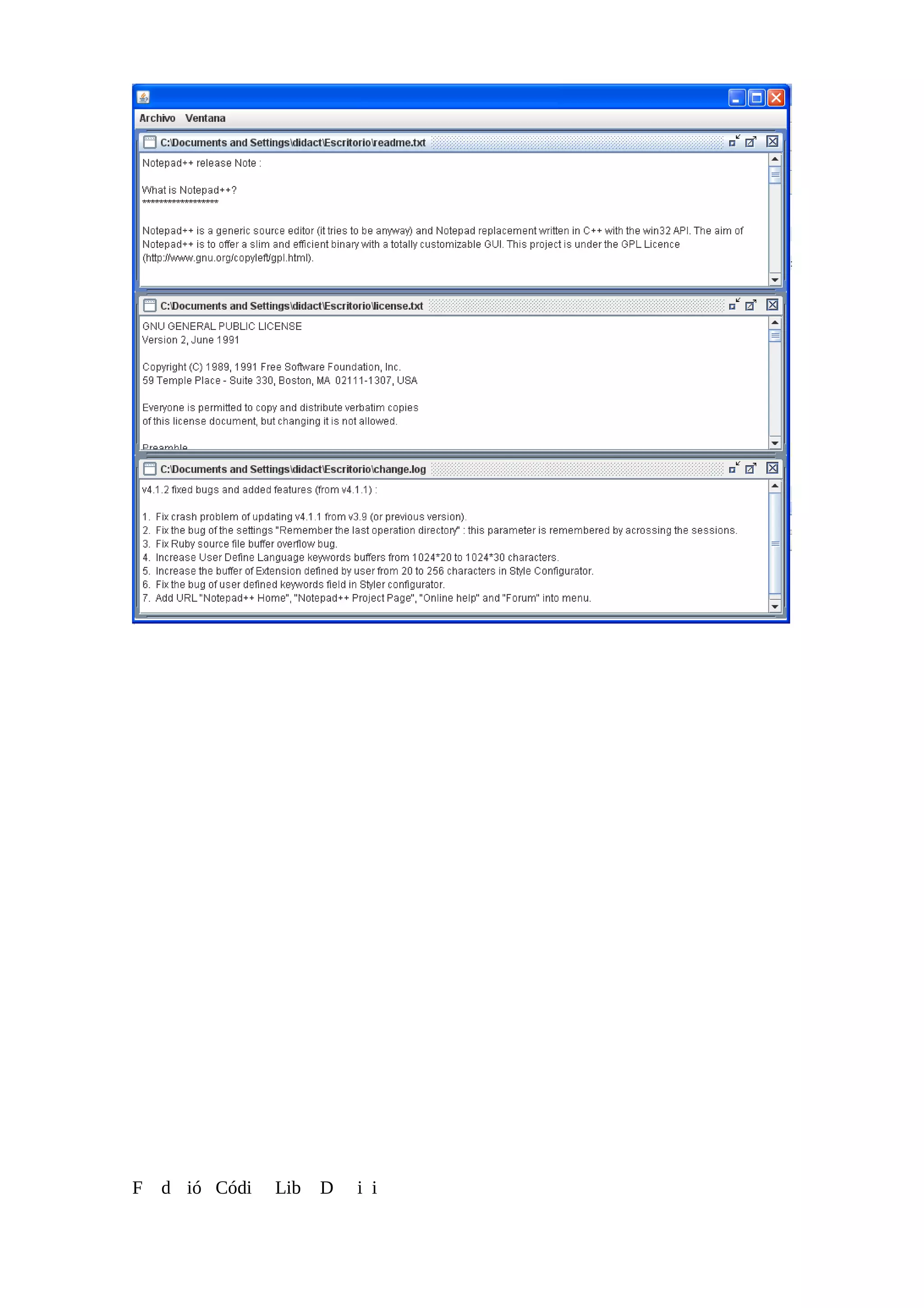 F d ió Códi Lib D i i
 